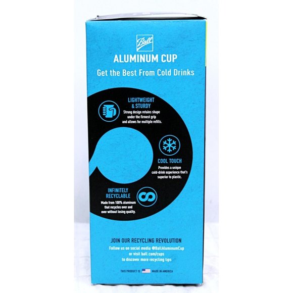 Ball Aluminum Cold Drink Cups 10 Pc 20 oz Reusable Refillable 100% Recyclable - Picture 2 of 11
